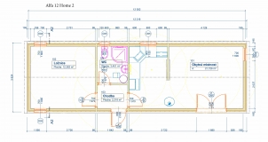 Modulový dům Alfa 12 x 3,8 m 2+kk