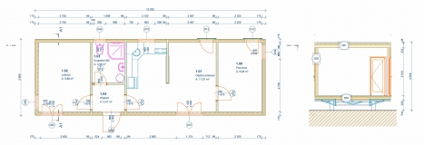 Modulový dům BETA 12 x 4 m 3+kk